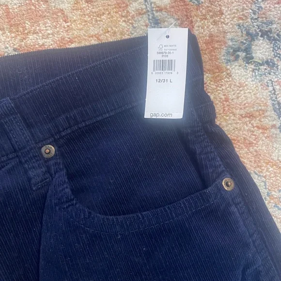 NWT Gap women’s navy blue Corduroy Pants - Picture 2 of 4